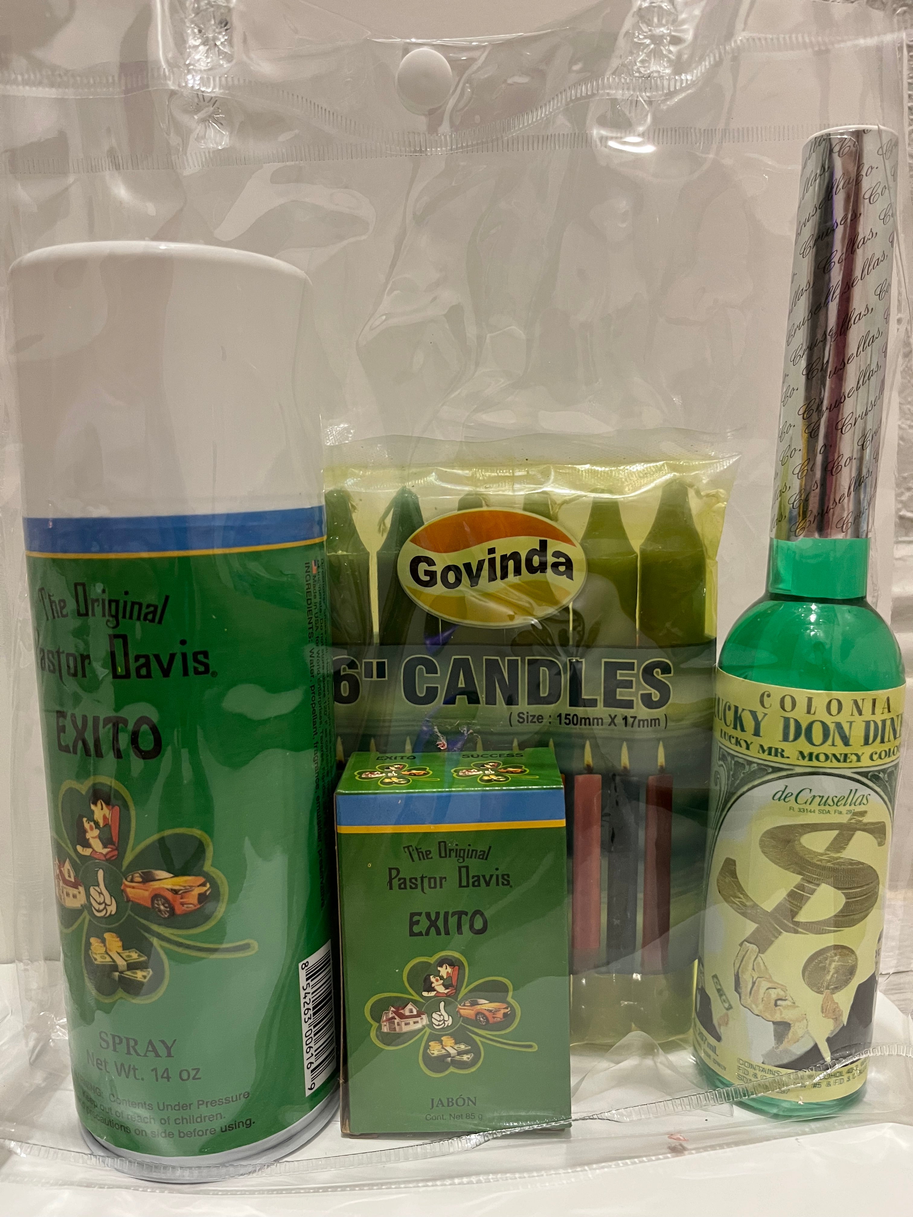 The Original Pastor Davis Success Bundle (Spray, Soap,Candles,Luck Don Dinero Colonia