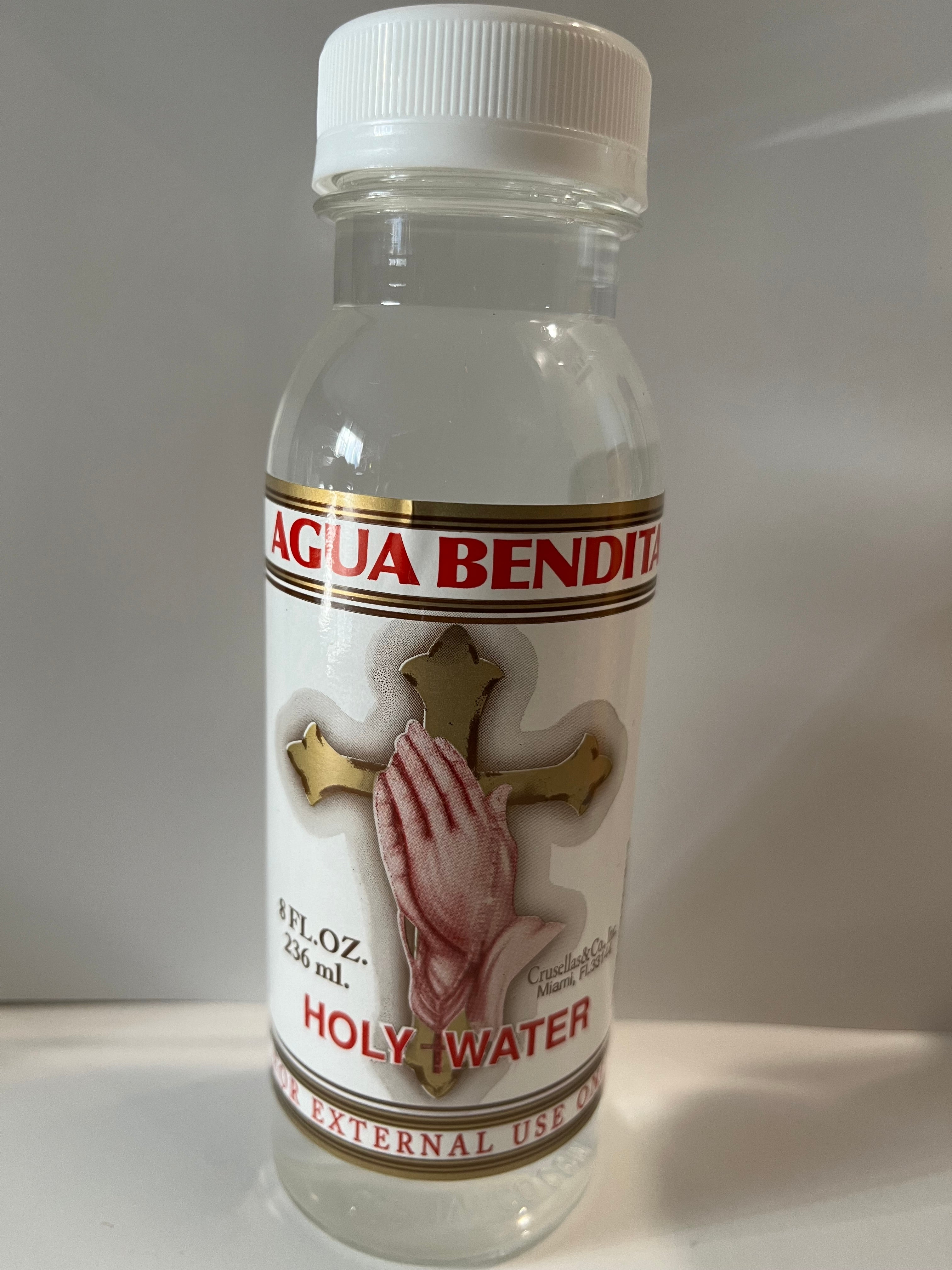 Holy Water By De Crusellas Spiritual  Religon Blessed Santeria Agua Bendita 8oz, buy one get one free