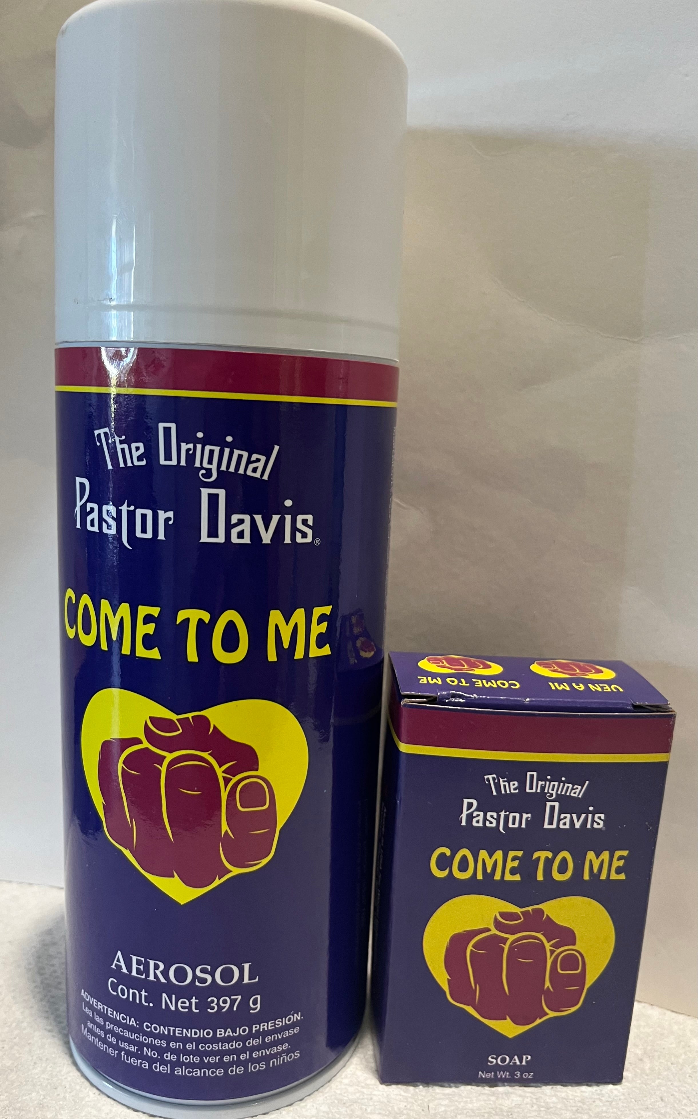 The Original Pastor Davis Come To Me Aerosol spray/ Ven A Mi Spray, one soap