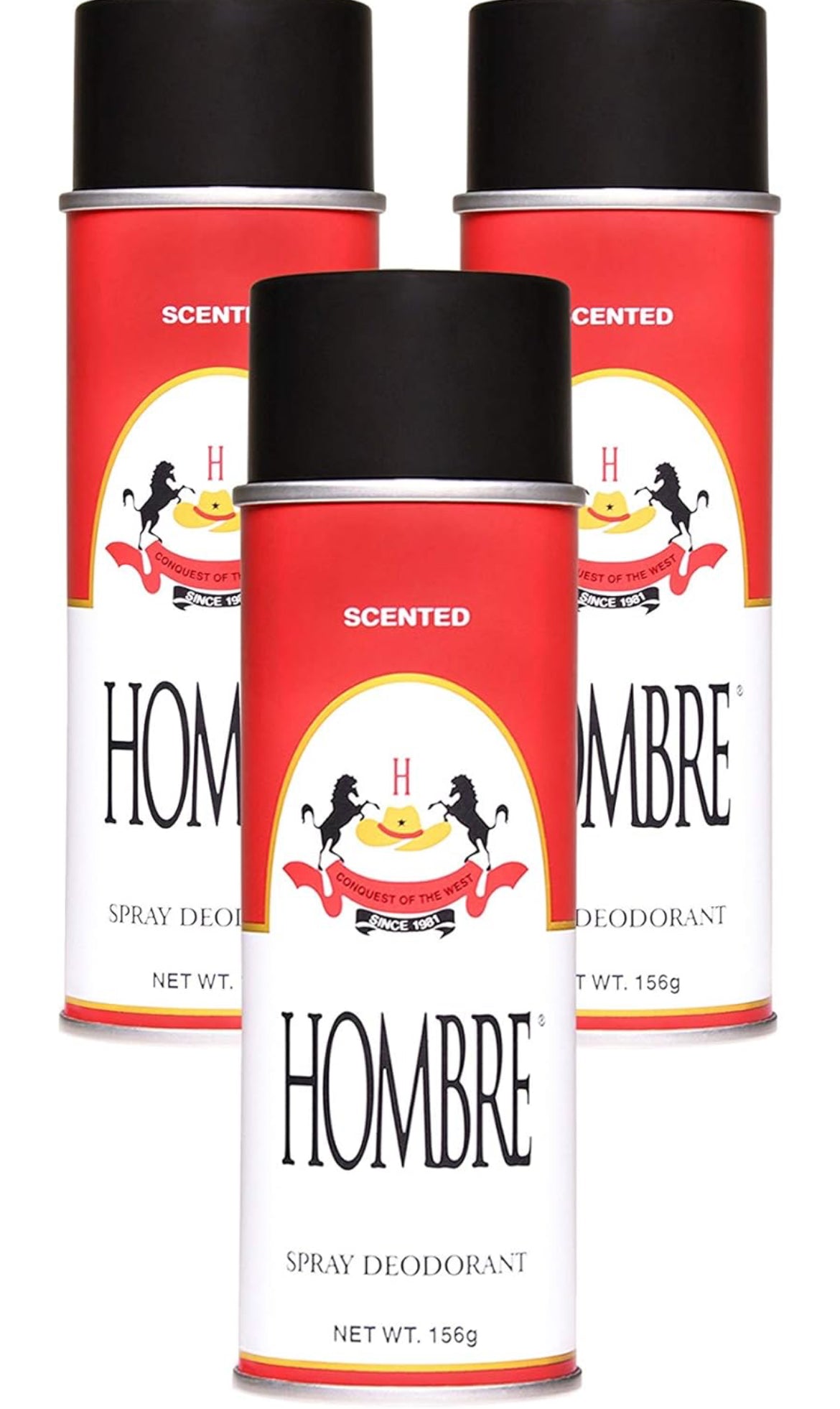 Hombre Red Deodorant Body Spray Classic for Men (3 Pack)