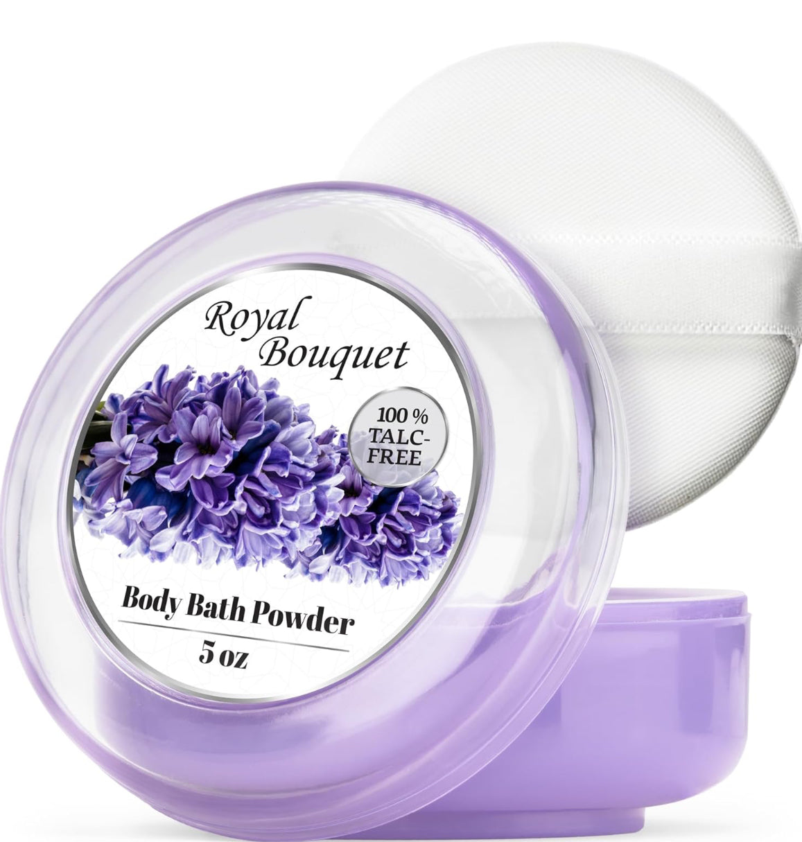 Body Bath Powder for Women, 100% Talc-Free, Elegant Royal Bouquet Dusting Powder with Powder Puff, Extra Large (5oz)