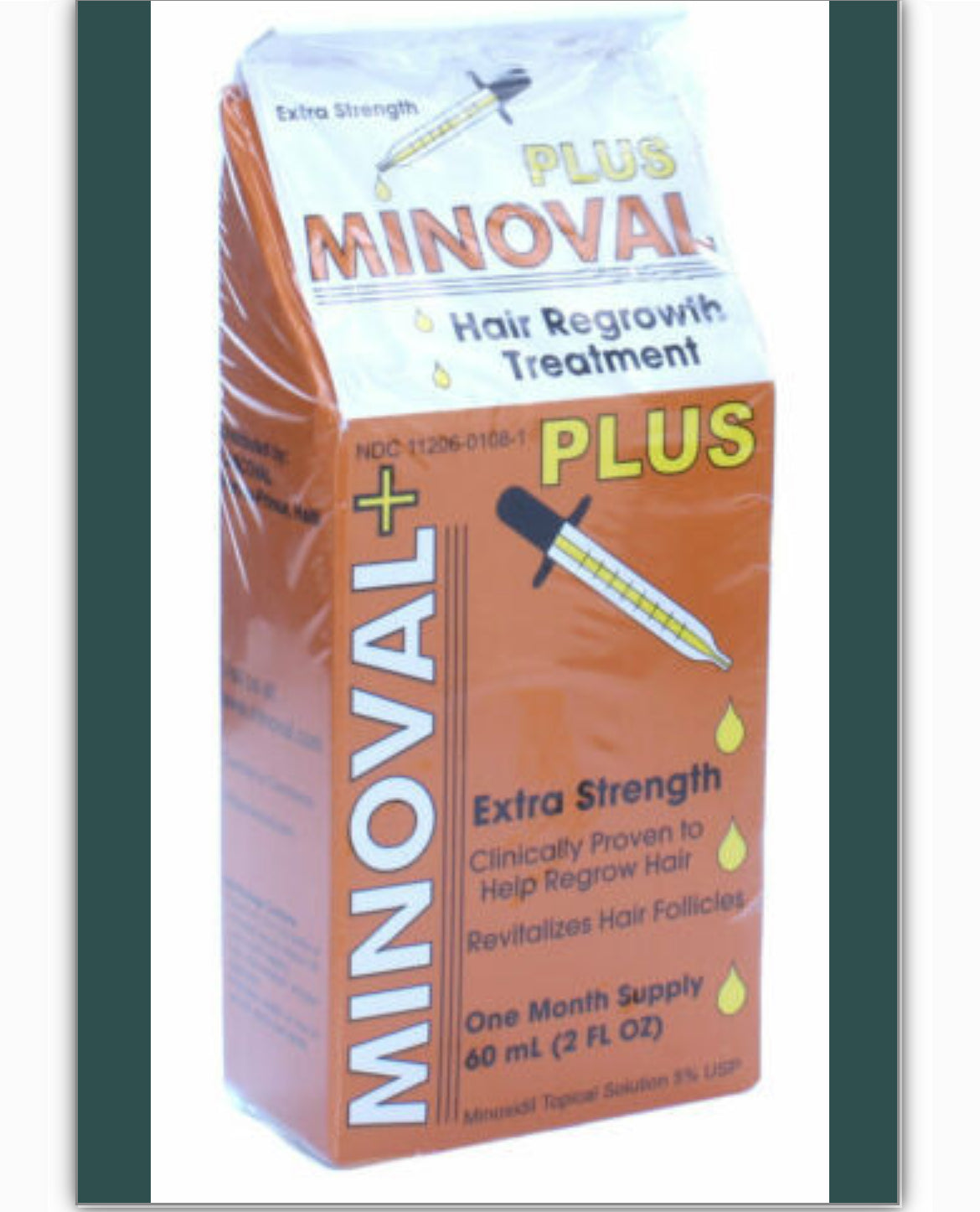 MINOVAL PLUS Hair Regrowth Treatment- Minoxidil 5% Extra Strength 2oz Dropper